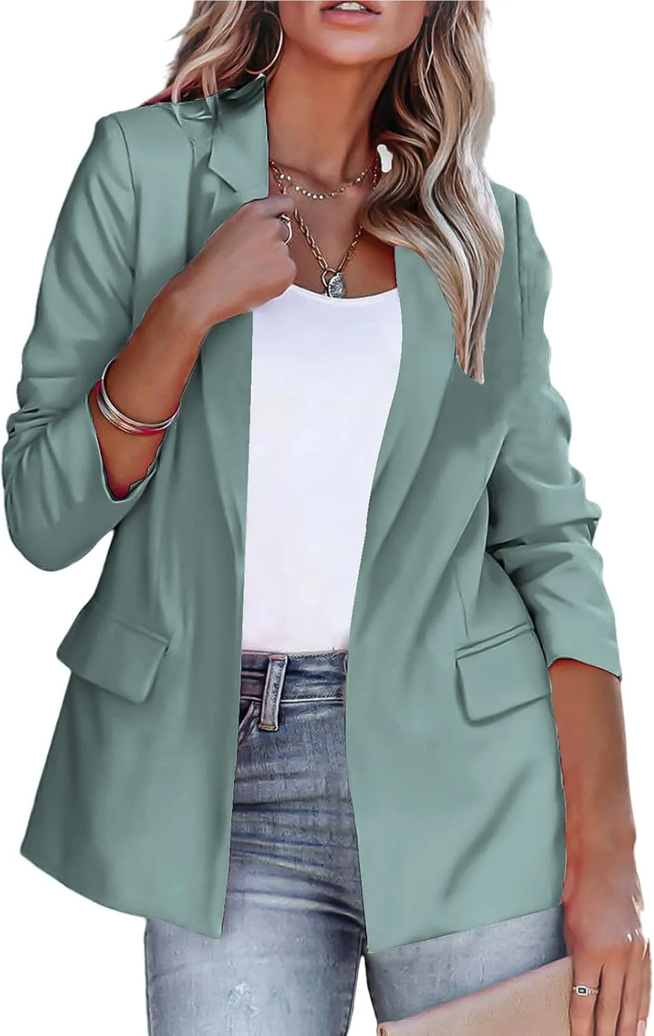 Blazers for Women Dressy Long Sleeve Lapel Trendy Work Office Blazer Jackets Open Front Business Blazer Loose Fit Jacket