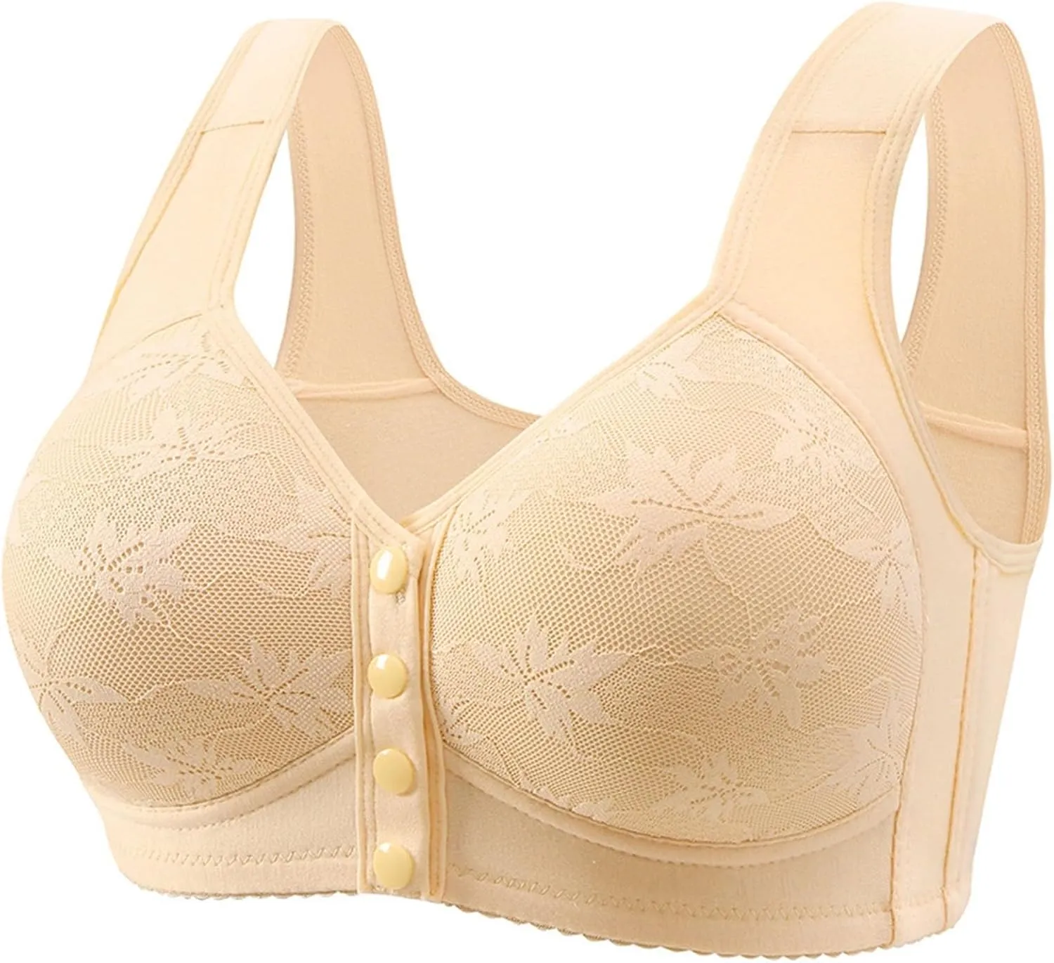 Daisy Bras for Older Women, Front Snap Closure Bras,with Move Padded Comfort Bra for Senior Women