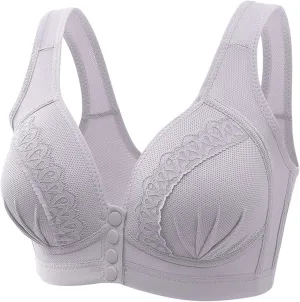 Front Button Bra Front Closure Everyday Sports Bras Convenient Snap Sleep Bra Comfort Wireless Cotton Bras for Women