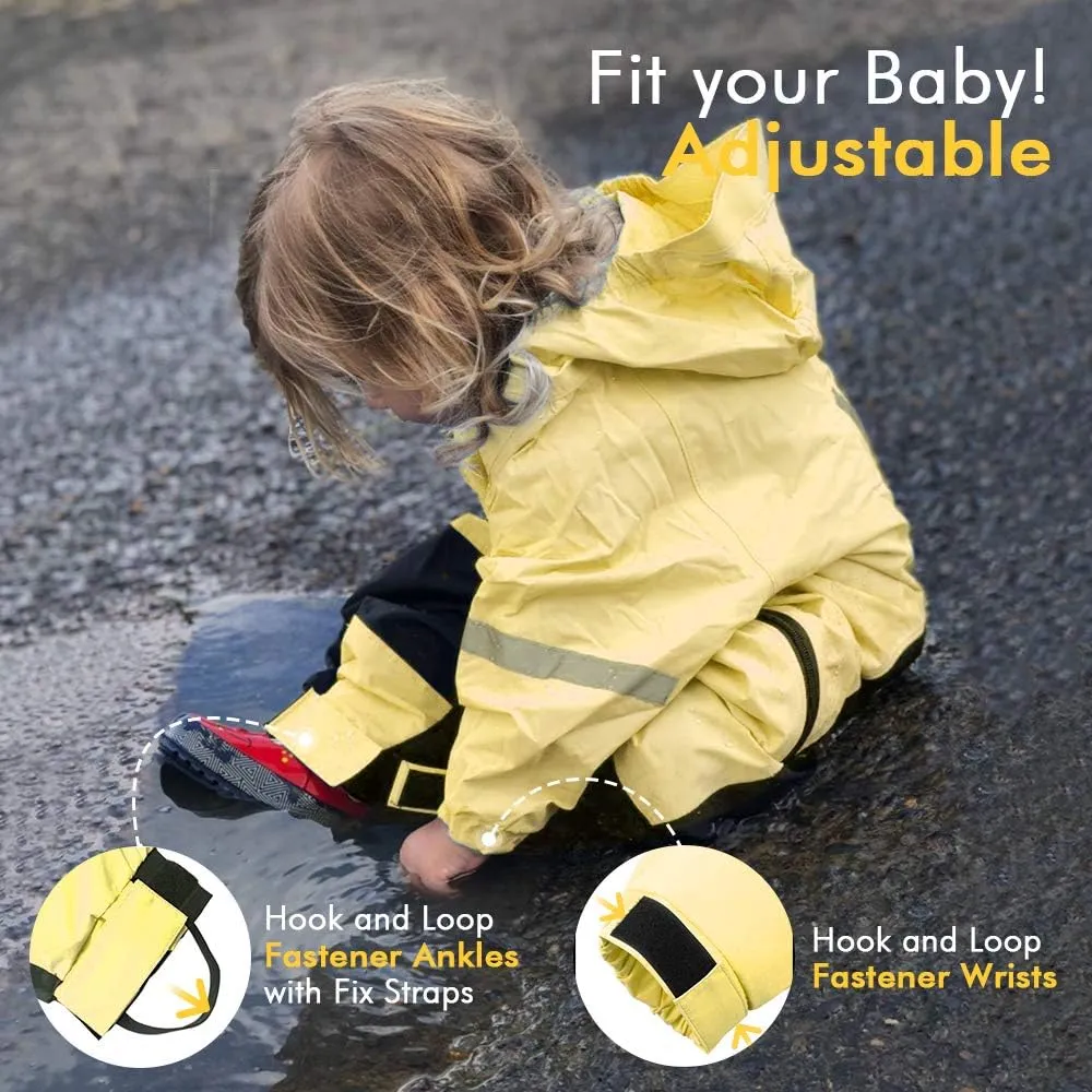 HAPIU Kids Toddler Rain Suit Muddy Buddy Waterproof Coverall