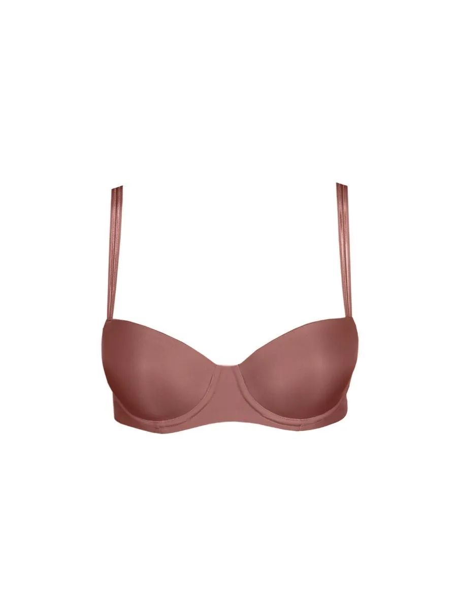 Louie Padded Balcony Bra - Satin Taupe