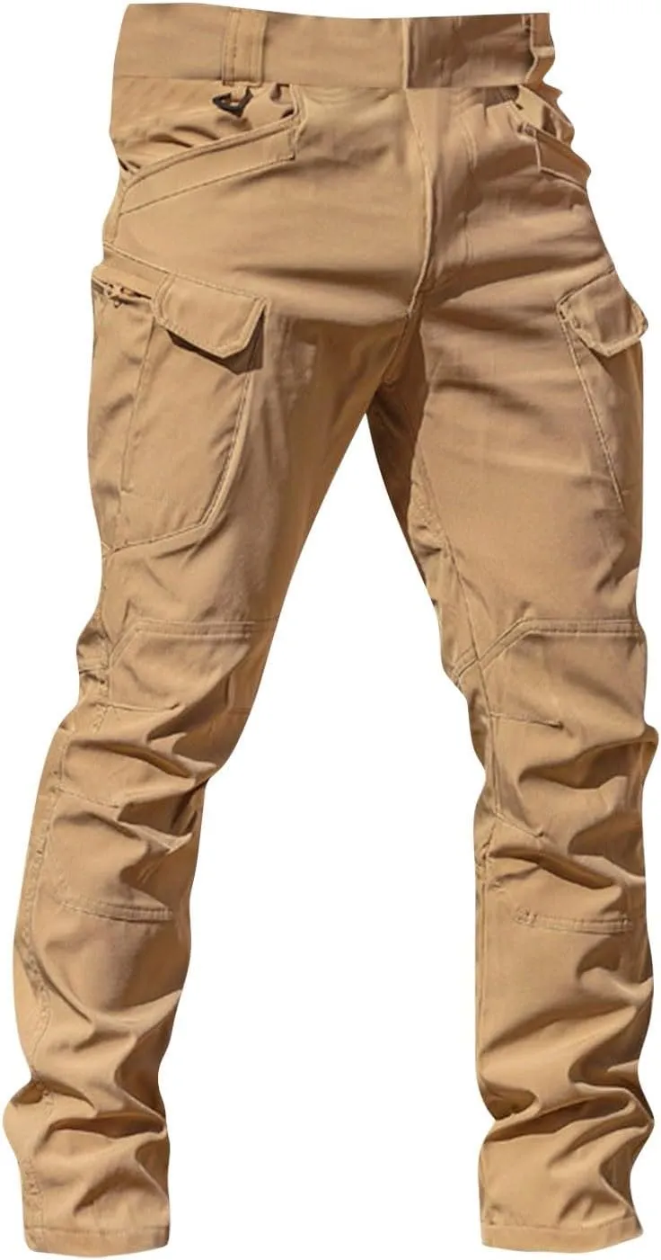 Mens Cargo Pants Stretch Multi Pockets Lightweight Classic Tactical Pants Baggy Outdoor Waterproof Hiking Work Pants