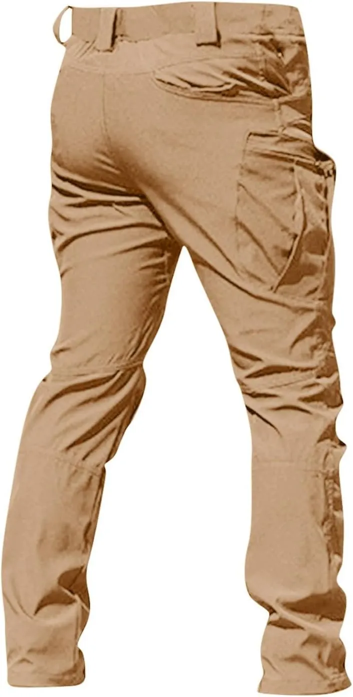 Mens Cargo Pants Stretch Multi Pockets Lightweight Classic Tactical Pants Baggy Outdoor Waterproof Hiking Work Pants