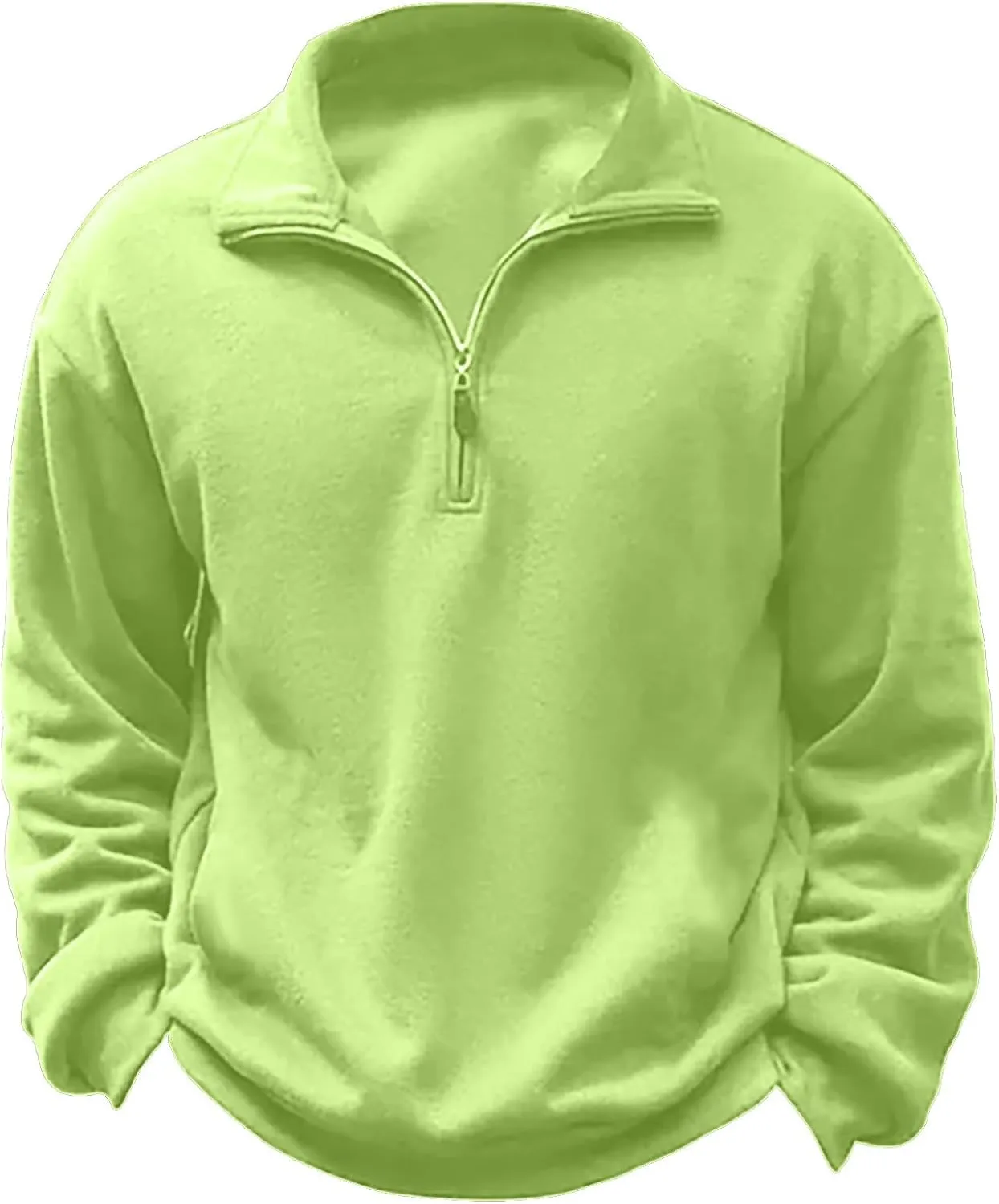 Mens Sweatshirts 1/4 Zipper Stand Collar Long Sleeve Pullover Tops Fall Winter Solid Casual Athletic Sweater Tops