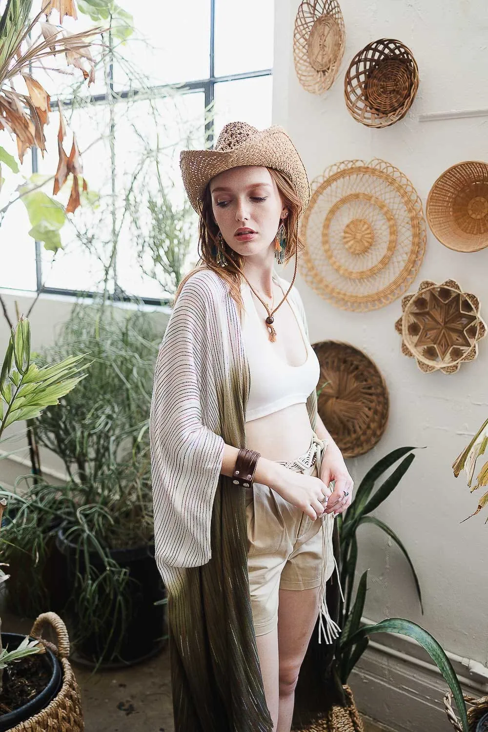 Ombre Vertical Stitched Kimono