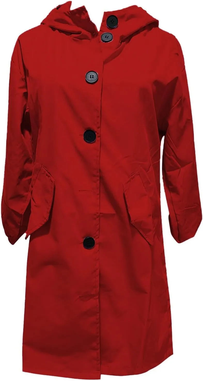 Rain Jacket for Women 2024 Windbeaker Waterproof Poncho Lightweight Long Hooded Coat Fashion Travel