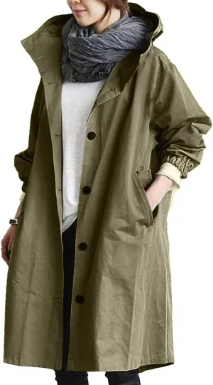 Rain Jacket for Women 2024 Windbeaker Waterproof Poncho Lightweight Long Hooded Coat Fashion Travel