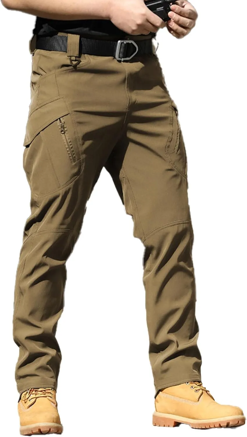 Rugstor Flexcamo - Tactical Waterproof Pants, Lightweight Waterproof Quick Dry Tactical Pants with Belt