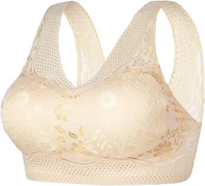 Seamless Wirefree Bras for Women Comfortable Padded Back Smoothing Bra Plus Size for Large Breasts