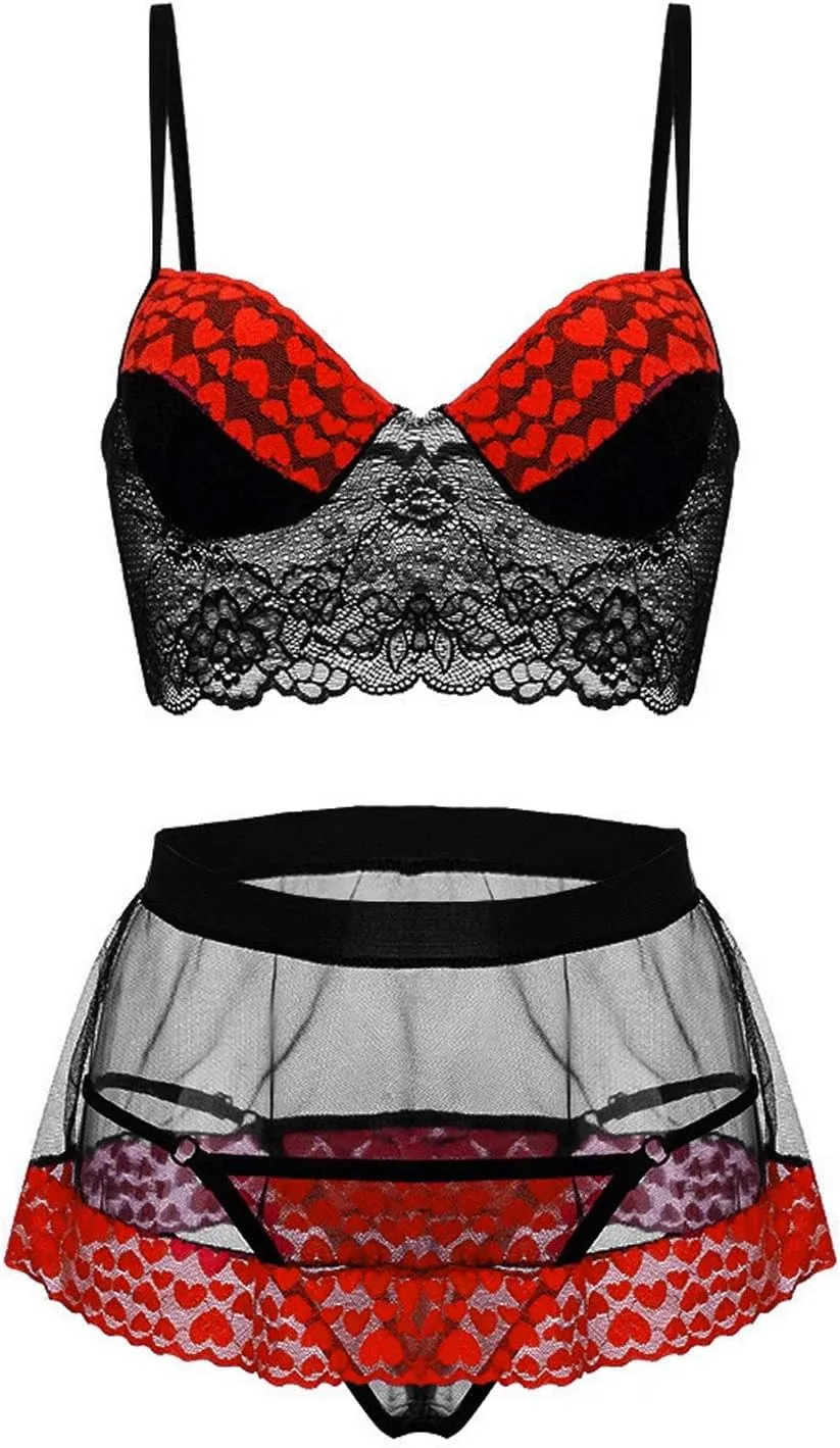 Sexy Lingerie For Women Mesh Lingerie Push Up Embroidery Bras Set Lace Plus Size Lingeries