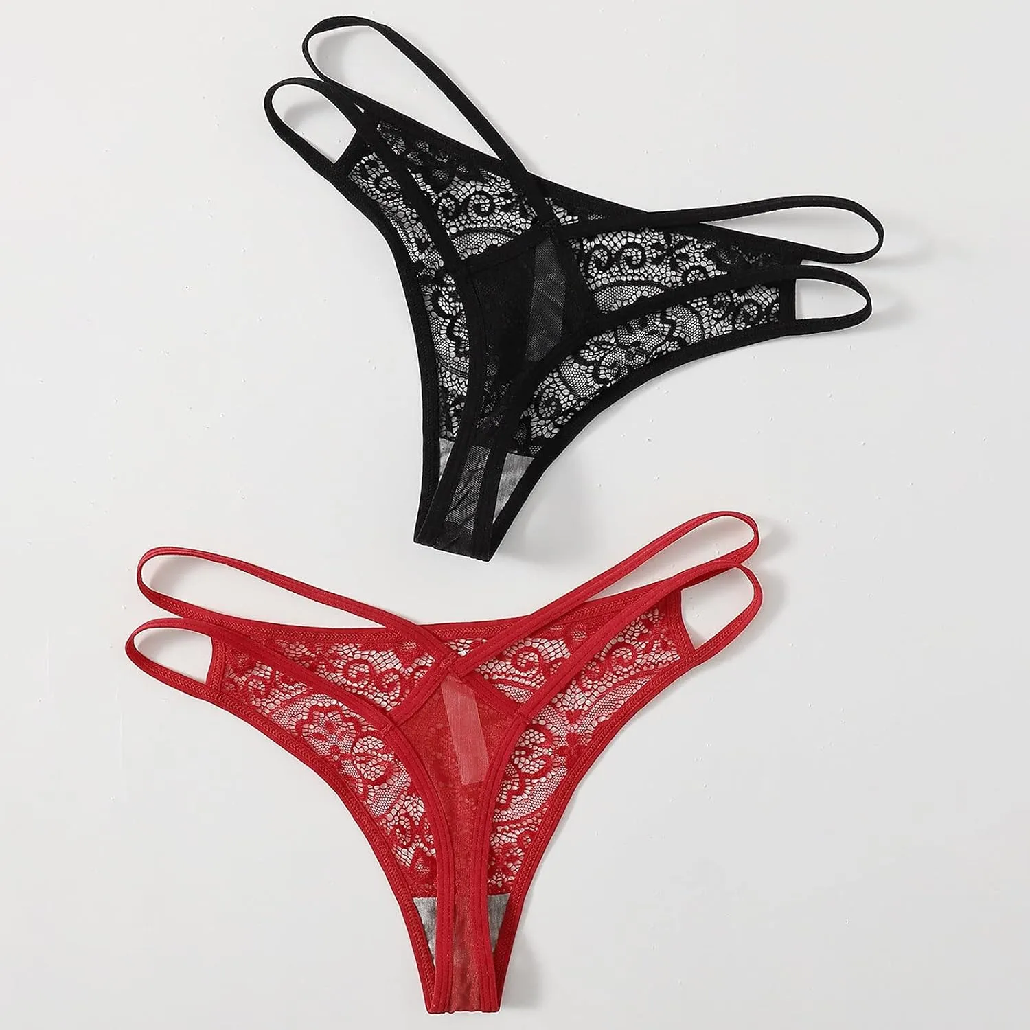 Sinzelimin 3 Pack Briefs for Womens Sexy Hipster Panties Lace Thongs G-Pants Lingerie Underwear Boyshorts Underpants