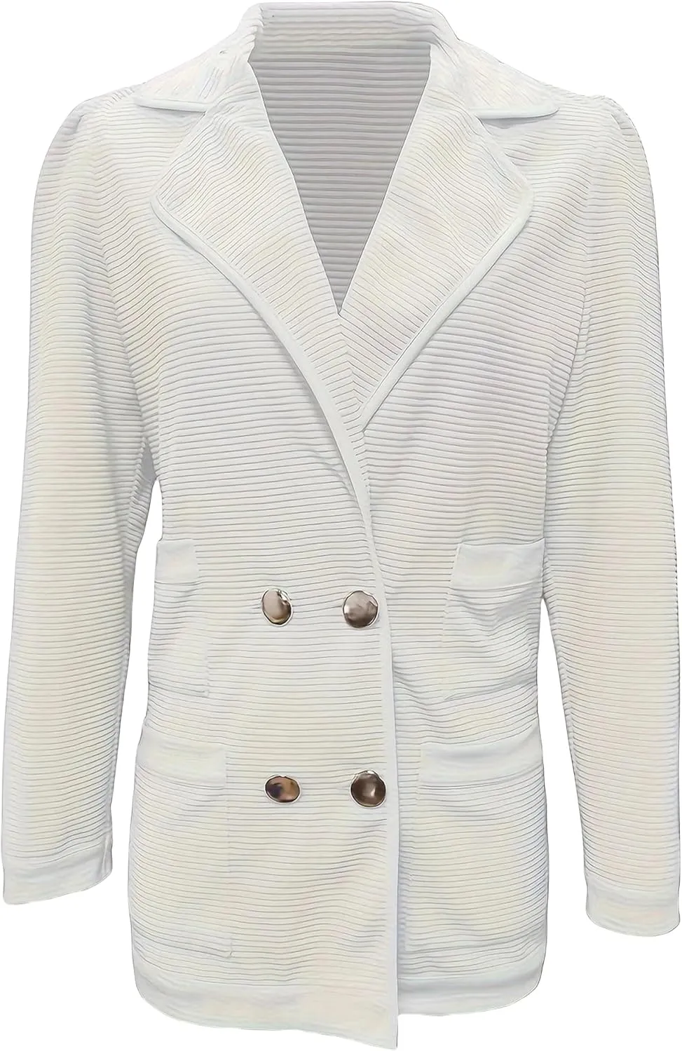 Tweed Blazers for Women Business Casual Open Front Long Sleeve Jackets Work Office Double Breasted Blazer