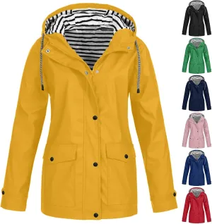 Winter Jackets for Women Raincoat Women Waterproof Long Hooded Outdoor Coats Windbreaker Travel Lightweight Jacket