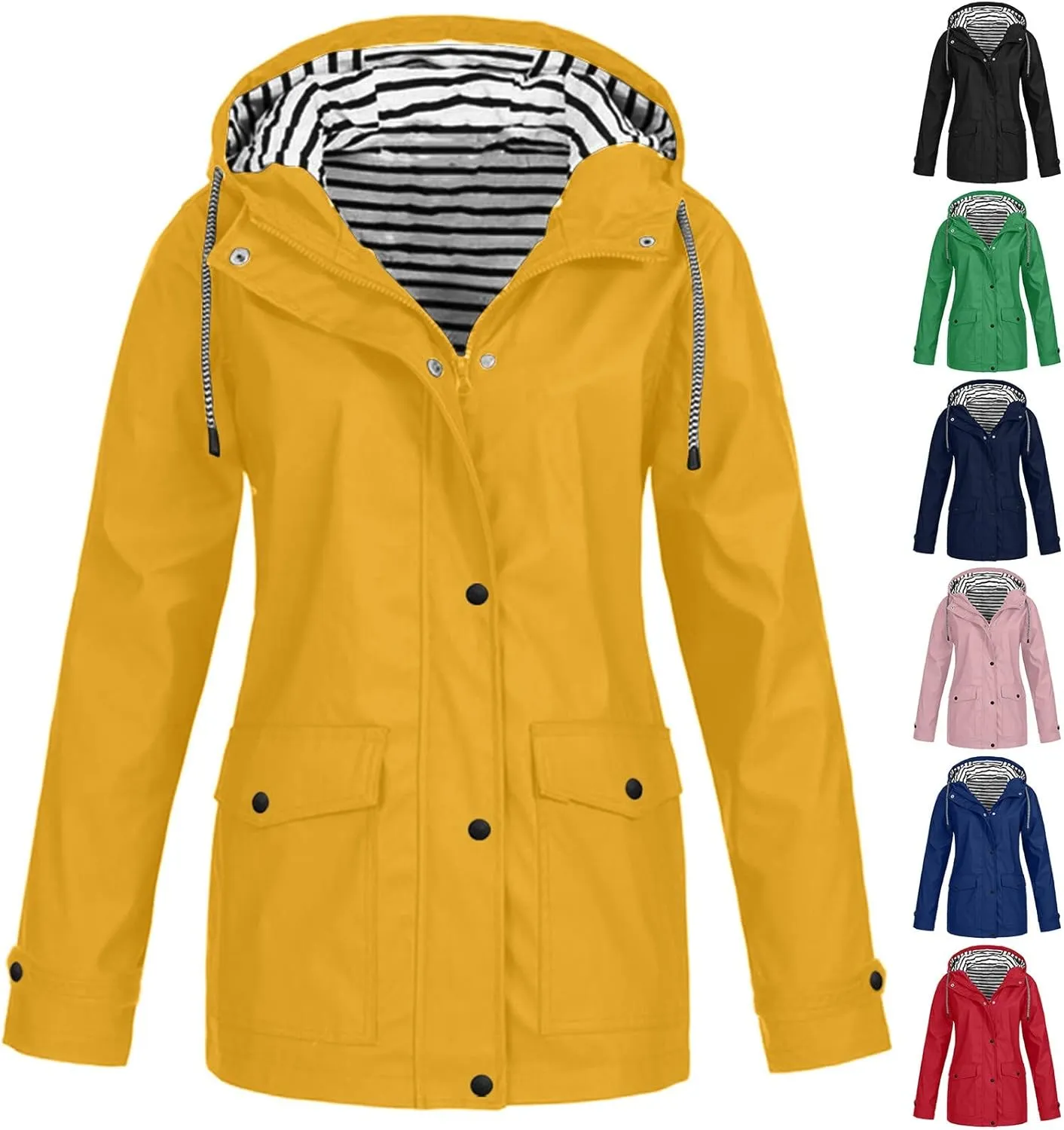 Winter Jackets for Women Raincoat Women Waterproof Long Hooded Outdoor Coats Windbreaker Travel Lightweight Jacket