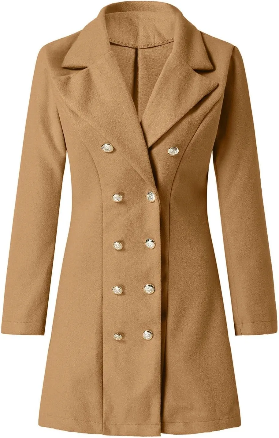 Women's Long Sleeve Blazer Woman Artificial Wool Elegant Blend Coat Slim Female Long Coat Outerwear Jacket