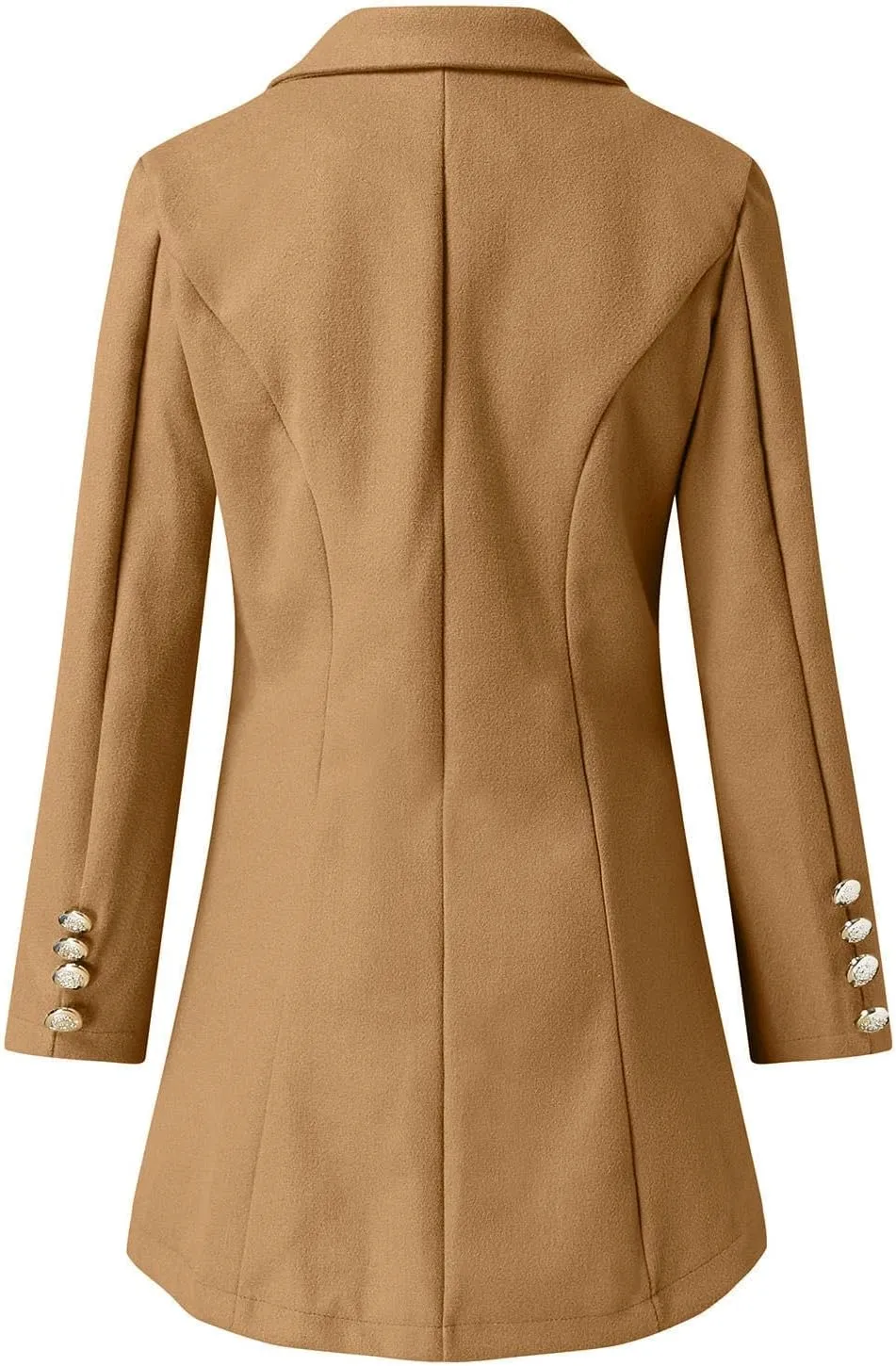 Women's Long Sleeve Blazer Woman Artificial Wool Elegant Blend Coat Slim Female Long Coat Outerwear Jacket