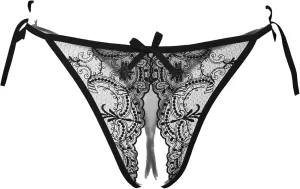 Women's Thong G-String Underwear String Lace Mid-Rise Open Front Cut Out Panties Soft Invisibles Lingerie Panties