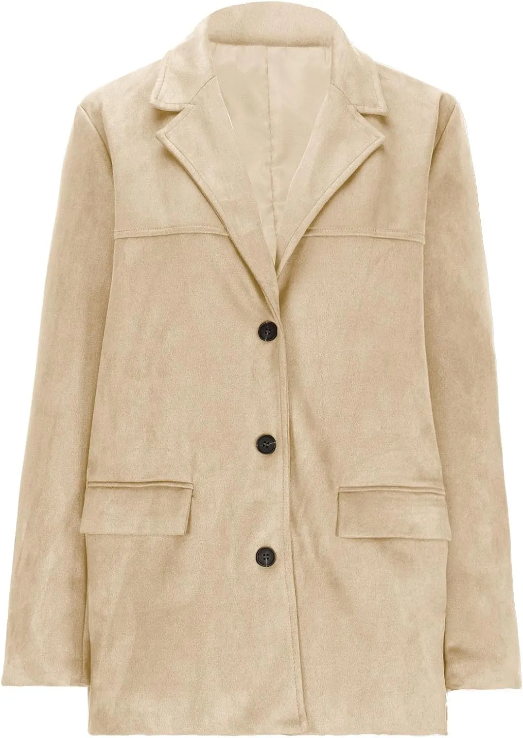 Xiaojmake Women's Suede Blazer Jacket Oversized Old Money Aesthetic Faux Leather Coat Fall Fashion Trends Y2k Outerwear