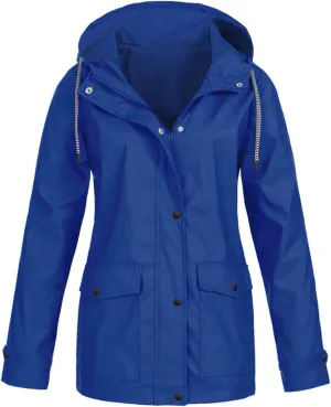 ZYXTIM Super Waterproof Raincoat for Women Softshell Lighteweight Warm Casual Windproof Climbing Running Hooded Windbreaker
